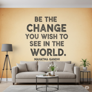 "Be the change you wish to see in the world." - Mahatma Gandhi