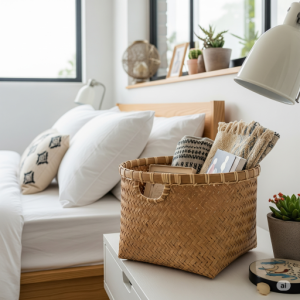 Bedroom Woven Bamboo Basket