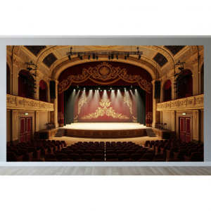 Concert Hall Stage 3D Wallpaper Mural. The view makes the room feel like a grand venue.