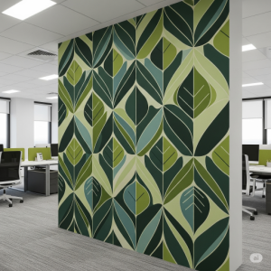 Geometric Leaf Office Mural