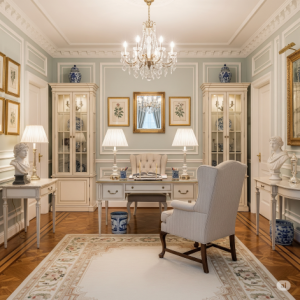Georgian Grandeur Office Room Design.
