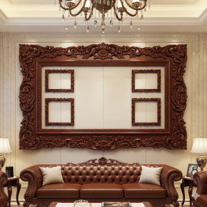 Giant-size custom-made wooden wall picture frame.