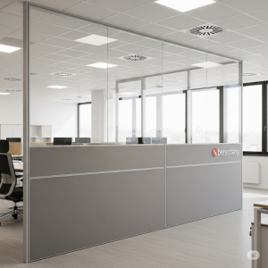 Half-Height Glass, Half-Height Laminate Office Partition Walls