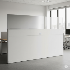 Half wall, half Smart Glass Integration Office Partition