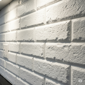 Kitchen backsplash white 3D foam brick wall panels