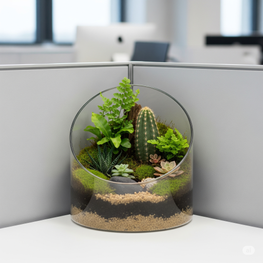 Miniature Terrariums office plant design Miniature Terrariums office desk plants design