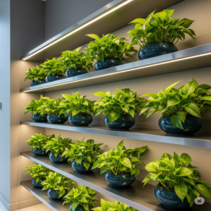 Pothos plants high shelves design