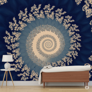 Swirling Vortex Wallpaper Mural. A spiralling design that draws the eye into a central point, creating immense depth.