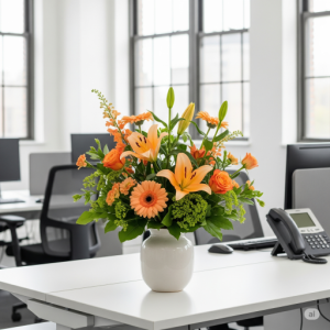 Visual Appeal and Warmth of office flower design