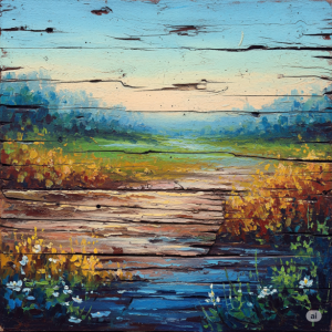 Weathered Wood Paneling Canvas Wallpaper Printing. A mural that looks like reclaimed barn wood. 