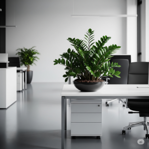 (Zamioculcas zamiifolia) ZZ Office Plant Design