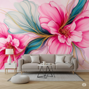 Abstract Blossom Explosion Wallpaper mural. 