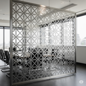 Artistic Perforated Metal Meeting Room Partition