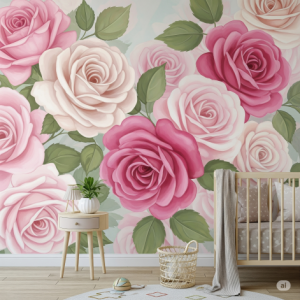 Baby's Room Rose Garden Wallpaper