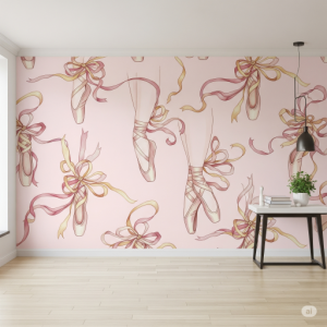 Ballet Slippers and Ribbons Wallpaper