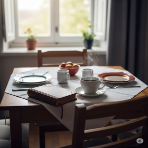 Bright Breakfast Nook Staging.