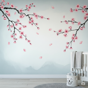 Cherry Blossom Grove Nursery Wallpaper