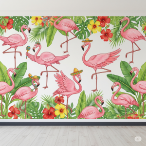 Children's Bedroom Flamingo Fiesta Wallpaper
