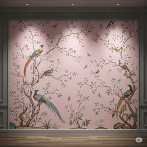 Classic Cherry Blossom Garden Wallpaper.