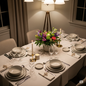 Elegant Dining Area Staging