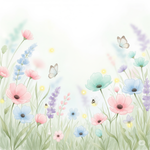 Enchanted Meadow - Soft & Dreamy Watercolour Child's Bedroom Wallpaper Mural.