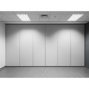 Folding operable wall, closed
