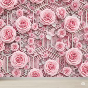 Geometric Rose Garden Wallpaper Mural