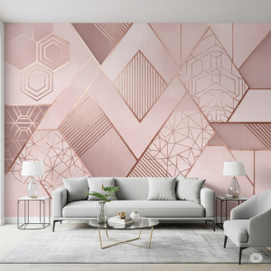 Metallic Accents pink wallpaper murals
