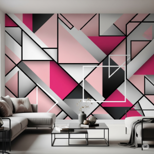 Modern Geometric and Abstract Contemporary Living Room Wallpaper