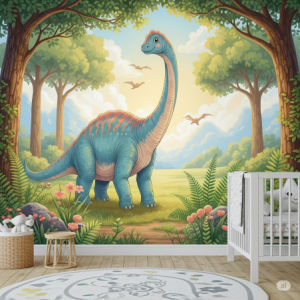 Nursery Diplodocus Wallpaper Mural