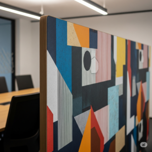 Patterned Wallpaper on Solid Panel