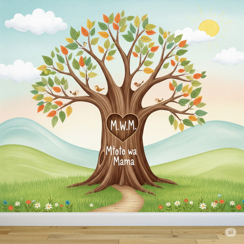 Personalized Child's Name in the Scenery Wallpaper Mural Child's Name in the Scenery Personalized Wallpaper Mural