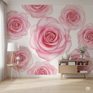 Pink Rose Watercolor Wash Wallpaper