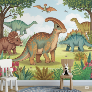 Playroom Parasaurolophus Wallpaper Mural