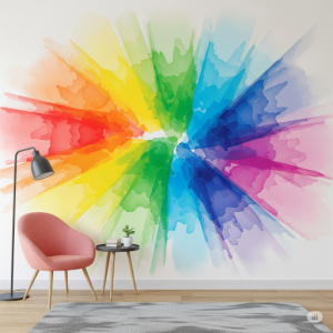 Rainbow Burst (Deconstructed) Wallpaper Mural