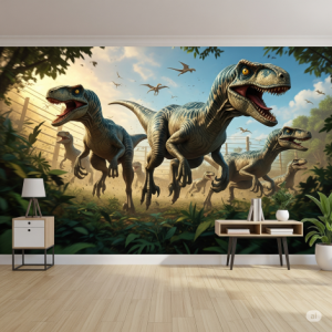 Raptor Paddock Breakout (Dynamic Action) Wallpaper Mural