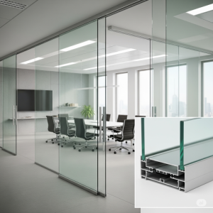 Specialized glass that double-glaze with an air gap between two panes, conference room partition walls.
