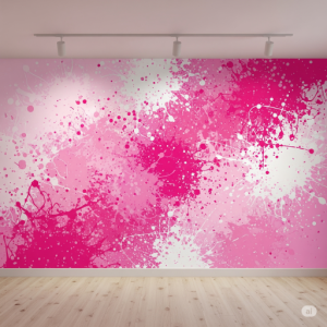 Splatter Art Pink Wallpaper Mural