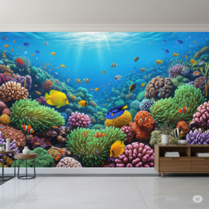 Under the Sea with Coral & Anemones Wallpaper Mural