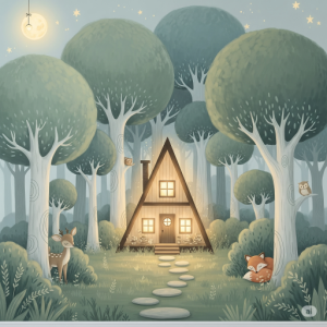 A-Frame Cabin in the Woods Wallpaper