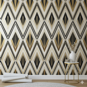 Art Deco-Inspired Diamonds Office Wallpaper
