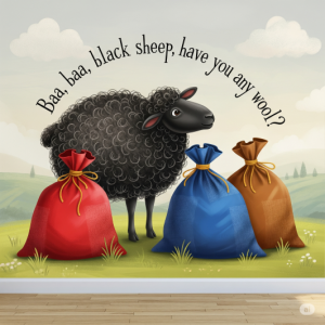 Baa, Baa, Black Sheep Colour and Textured Wallpaper