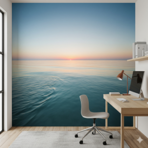 Calming Ocean View Small Office Wallpaper