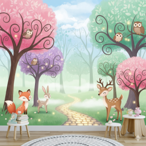Enchanted Forest Girl's Bedroom Wallpaper