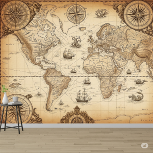 Explorer's Nautical Map Wallpaper Mural