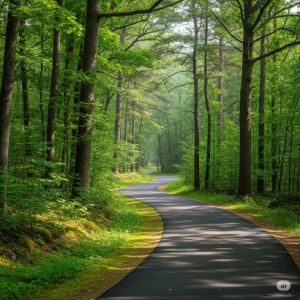 Forest Path Cardio Gym Wallpaper