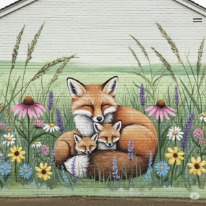 Foxes and Flowers Nursery Wallpaper