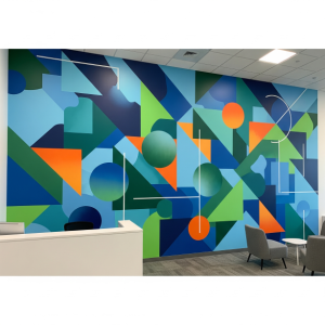Geometric Shapes Office Mural Art