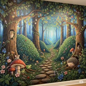 Hidden Creatures Nursery Forest Wallpaper