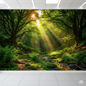 Lush Forest Scene Office Mural Art